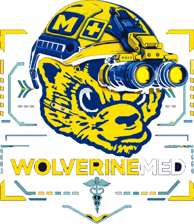 WolverineMed emblem: a wolverine in a combat helmet with night vision